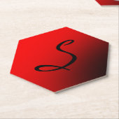 レッドブラックスタイリッシュモノグラムイニシャルプロフェッショナル ペーパーコースター (アングル)