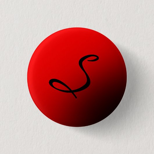 レッドブラックスタイリッシュモノグラムイニシャルプロフェッショナル 缶バッジ (正面)