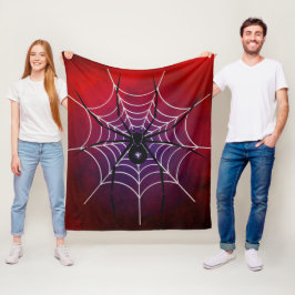 レッドブラックスパイダーブランケット フリースブランケット