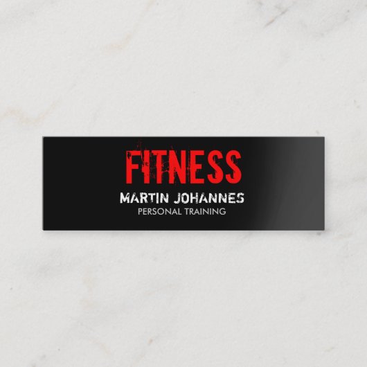 レッドブラックスリムフィットネストレーナー スキニー名刺 (正面)