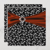 レッドブラックタイパーティーエレガントブラックパーティの招待状 招待状 (正面/裏面)