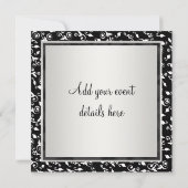 レッドブラックタイパーティーエレガントブラックパーティの招待状 招待状 (裏面)