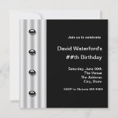 レッドブラックタキシドマンバースデーパーティ招待状 招待状 (裏面)