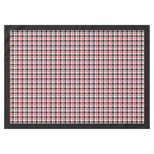 レッドブラックタータンチェックテーブルクロスコージーキャビンダイニング テーブルクロス (正面(横))
