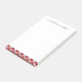 レッドブラックタータンチェックプレイドクパーソナライズされたリスマス  ポストイット (アングル)