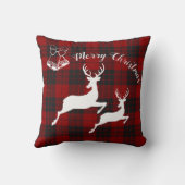 レッドブラックタータンチェックメリークリスマスデコール クッション (裏面)