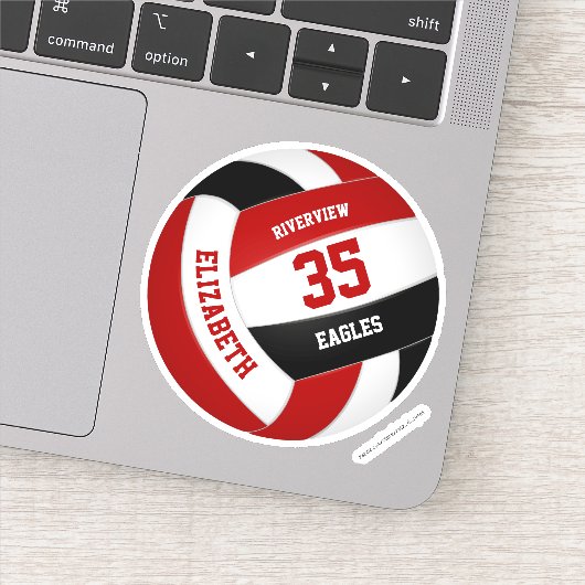 レッドブラックチームカラーガールズボーズバレーボール シール (詳細)