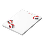 レッドブラックチームカラーキッズバレーボールパーソナライズされた ノートパッド (回転)