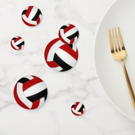 レッドブラックチームカラーキッズバレーボールパーティー コンフェッティ