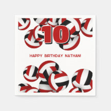 レッドブラックチームカラーバレーボールキッズスポーツパーティー