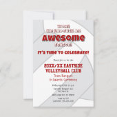 レッドブラックチームカラーバレーボールシーズン 招待状 (正面)