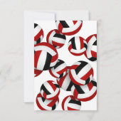 レッドブラックチームカラーバレーボールシーズン 招待状 (裏面)