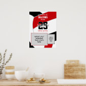 レッドブラックチームカラーバレーボールチームの写真 ポスター (キッチン)