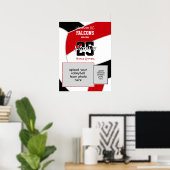 レッドブラックチームカラーバレーボールチームの写真 ポスター (ホームオフィス)