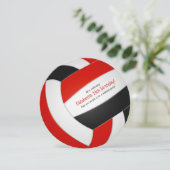 レッドブラックチームカラーバレーボールパーティー 案内状 (スタンド正面)