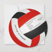 レッドブラックチームカラーバレーボールパーティー 案内状 (裏面)