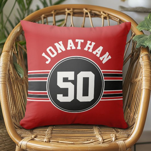 レッドブラックチームジャージーファンギア名番号 クッション