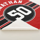 レッドブラックチームジャージーファンギア名番号 シェルパブランケット (3/4)