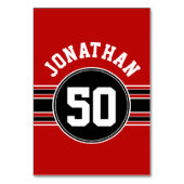 レッドブラックチームジャージーファンギア名番号 テーブルナンバー (裏面)