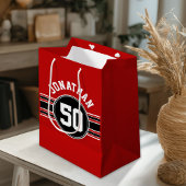 レッドブラックチームジャージーファンギア名番号 ミディアムペーパーバッグ