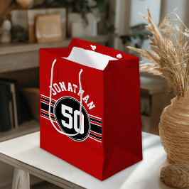 レッドブラックチームジャージーファンギア名番号 ミディアムペーパーバッグ