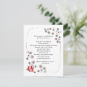 レッドブラックデイジーブライダルシャワー招待状 招待状 (スタンド正面)