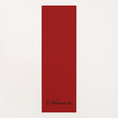 レッドブラックナマステタイポグラフィ ヨガマット (正面)