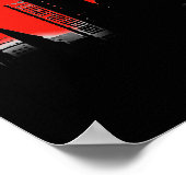 レッドブラックニューヨークシティシルエットポップ・アートのアートポスター ポスター (角)