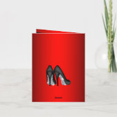 レッドブラックハイヒールシューズサンキューカード サンキューカード (裏面)