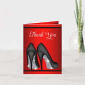 レッドブラックハイヒールシューズサンキューカード サンキューカード (正面)