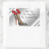 レッドブラックハイヒール靴パーティーの好意ステッカー 長方形シール (バッグ)