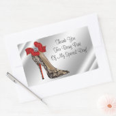 レッドブラックハイヒール靴パーティーの好意ステッカー 長方形シール (封筒)