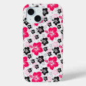 レッドブラックハイビスカス抽象芸術フラワーiPhone iPad cas Case-Mate iPhoneケース (裏面)
