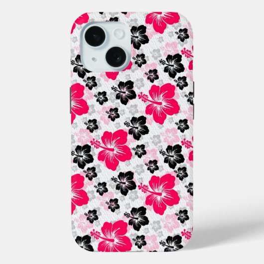 レッドブラックハイビスカス抽象芸術フラワーiPhone iPad cas Case-Mate iPhoneケース (裏面)