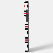 レッドブラックハートズストライプパタンバレンタインデー Case-Mate iPhoneケース (裏面 / 左)