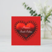 レッドブラックハートブラックレッドスウィート16バースデーパーティー 招待状 (スタンド正面)