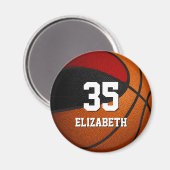 レッドブラックバスケットチームのスピリットギフトプレイヤー名 マグネット (正面/裏面)