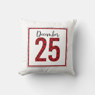 レッドブラックバッファローチェッククリスマス装飾用クッション クッション