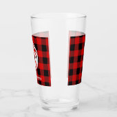 レッドブラックバッファローチェックサークルモノグラムDIY BG タンブラーグラス (左)