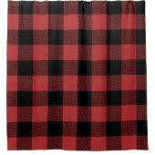 レッドブラックバッファローチェック シャワーカーテン (正面)