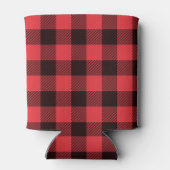 レッドブラックバッファローパーソナライズされたプレイド 缶クーラー (裏面)