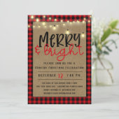 レッドブラックバッファロープレイドクラフトクリスマスパーティーイン 招待状 (スタンド正面)