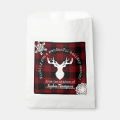 レッドブラックバッファロープレイドクリスマスパーティー フェイバーバッグ (正面)