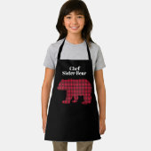 レッドブラックバッファロープレイドシェフシスターベアー エプロン (インサイチュ)