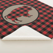 レッドブラックバッファロープレイドバイソン シェルパブランケット (3/4)