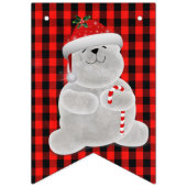 レッドブラックバッファロープレイドメリークリスマス バンティングフラッグ (第1の旗)