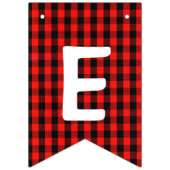 レッドブラックバッファロープレイドメリークリスマス バンティングフラッグ (第3の旗)