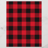 レッドブラックバッファロープレイド素朴スクラップブック紙 (裏面)