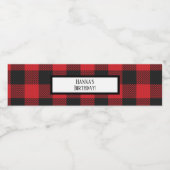 レッドブラックバッファロープレイド誕生日ウォーターボトルラベル ペットボトルラベル (シングルラベル)