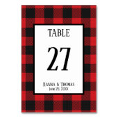レッドブラックバッファロー素朴プ結婚ライド テーブルナンバー (裏面)